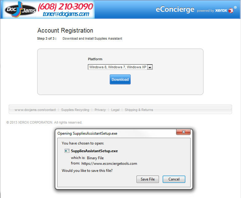 Xerox Supplies Assistant screenshot